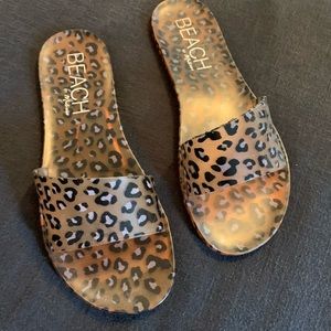 Leopard beach brand sandals size 9